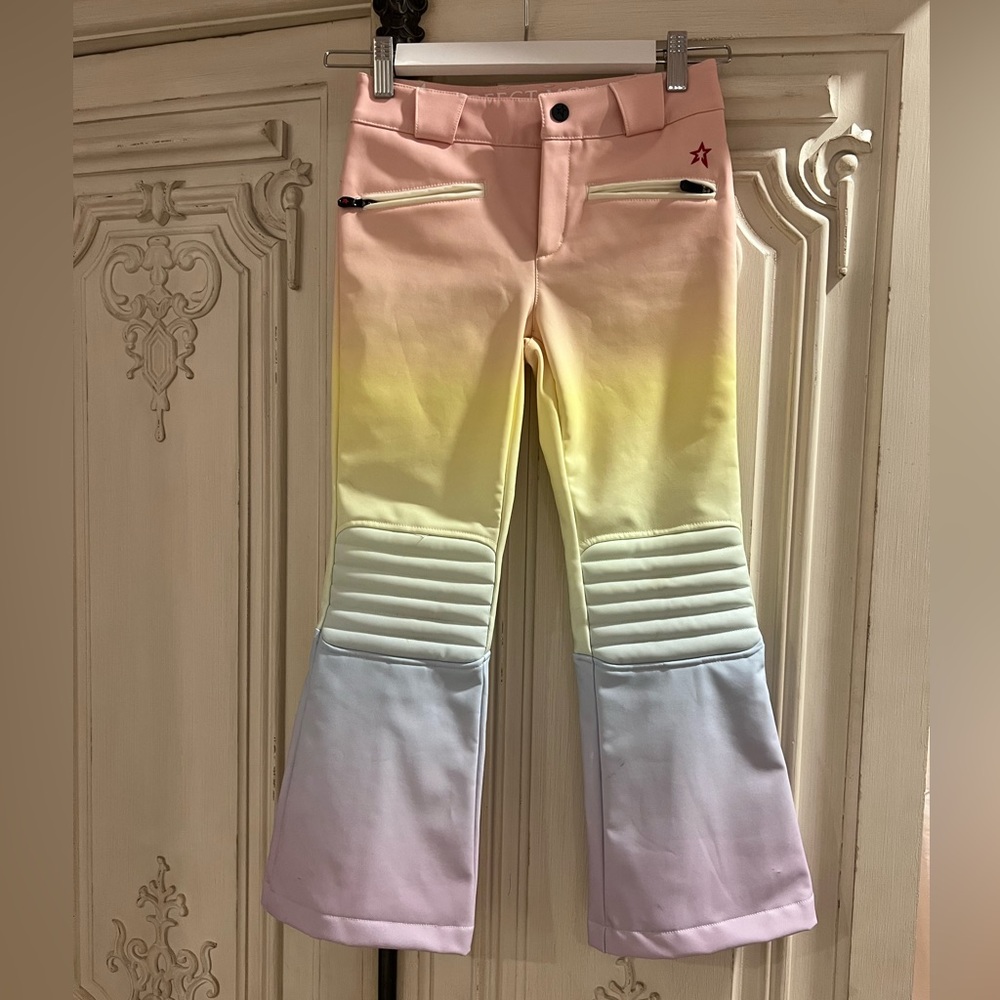 Girls perfect moment kids pastel rainbow flare ski pants size 8